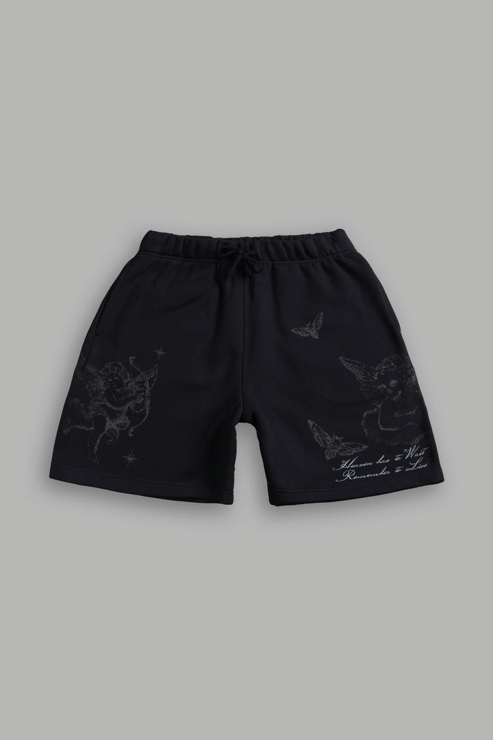 Fallen Cherub Oversized Post Lounge Sweat Shorts in Black