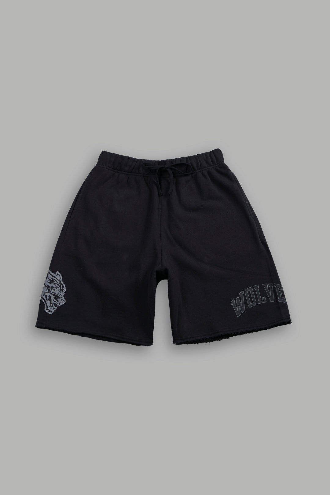 Loyalty Frvr Raw Hem Oversized Post Lounge Sweat Shorts in Black