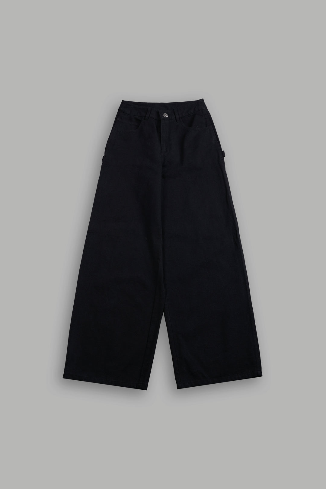 Wolf Chopper Wide Leg Carpenter Pants in Black