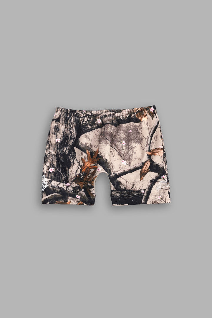 Loyalty V2 Everson Seamless "Katya" Shorts in Cherry Blossom Woodland Camo