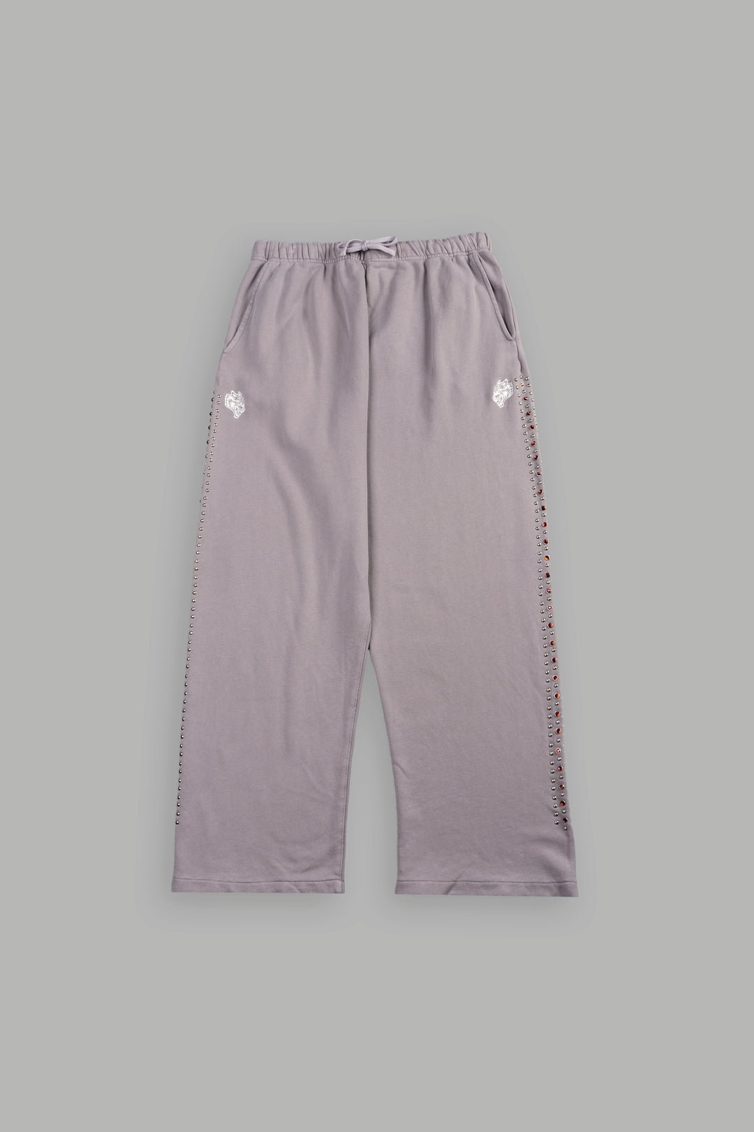 Stud Muerto Baggier Bigelow Sweat Pants In Pale Gray