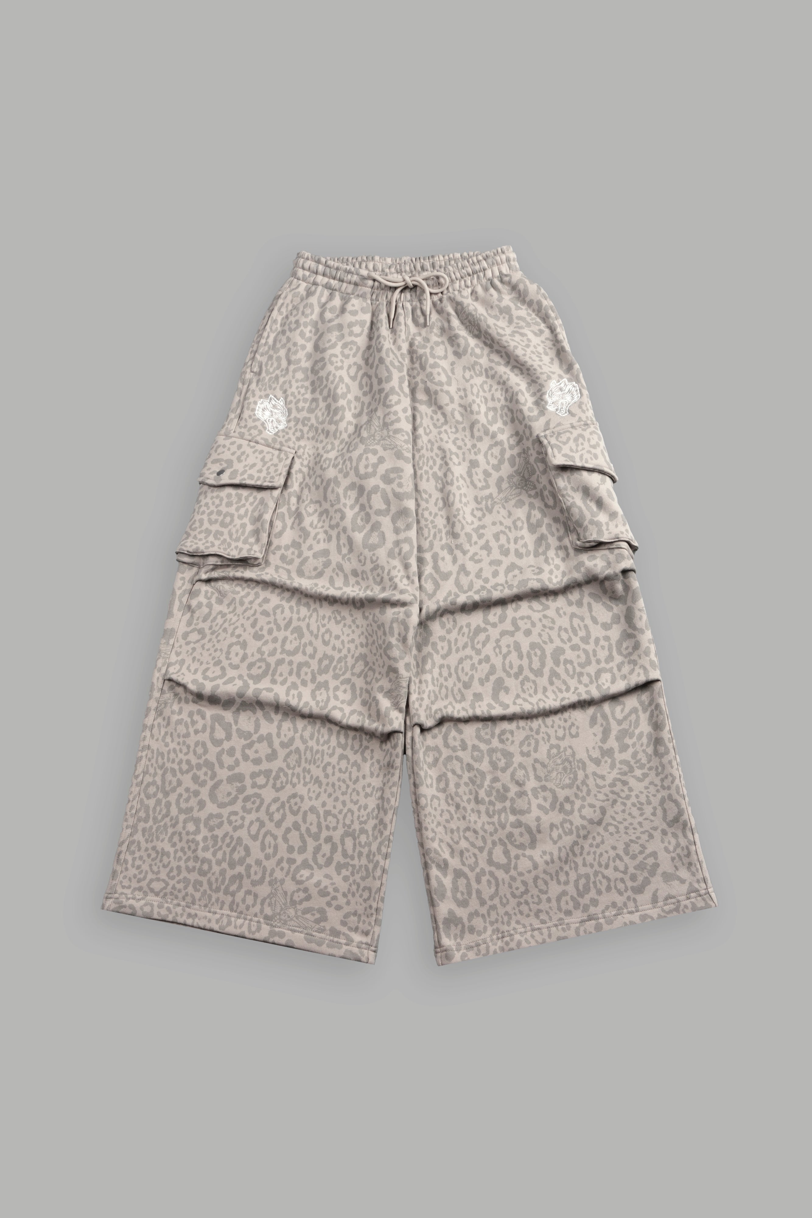 Dual Mia Cargo Sweat Pants in Clay Leopard