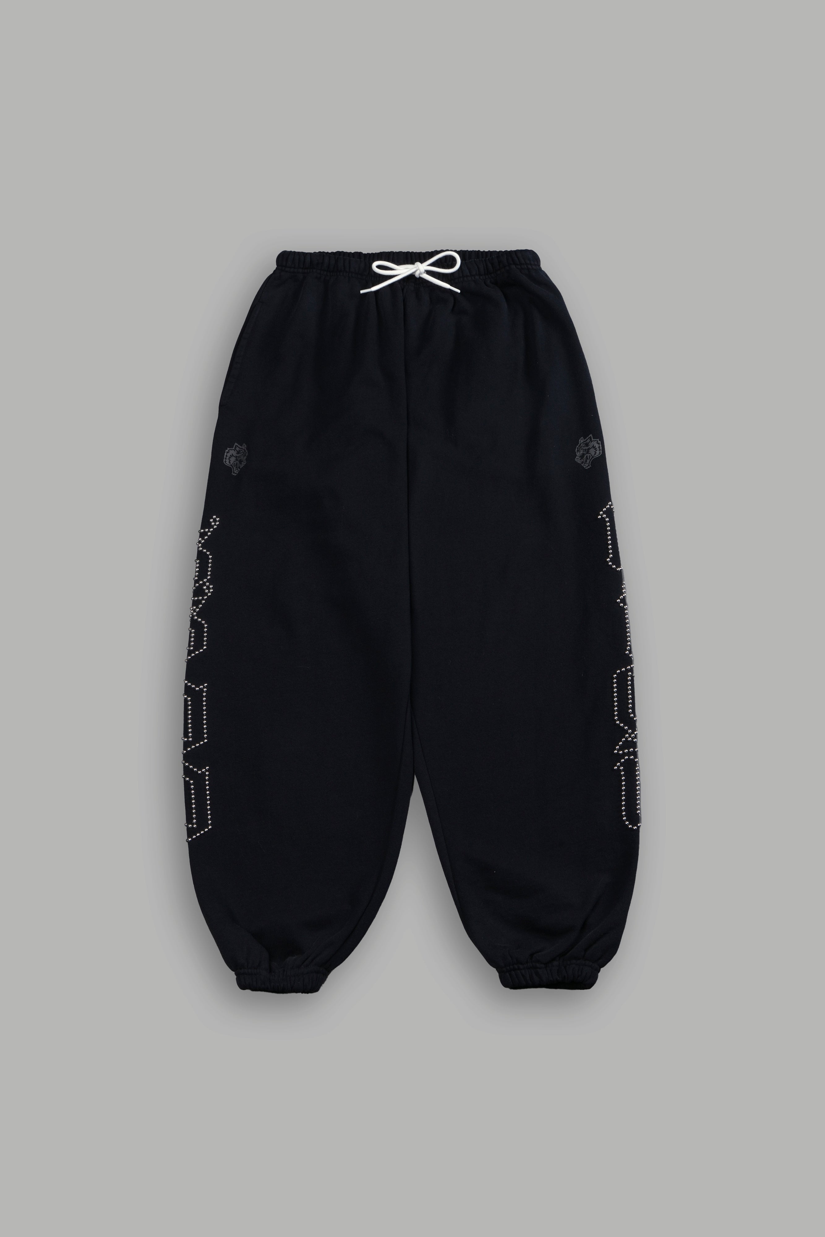 Studded Our Mantra Unisex Lounger Sweat Pants in Black Drift Wash