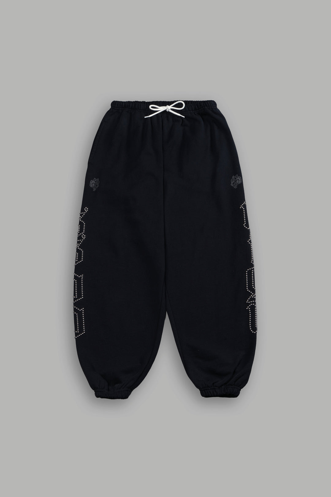 Studded Our Mantra Unisex Lounger Sweat Pants in Black Drift Wash