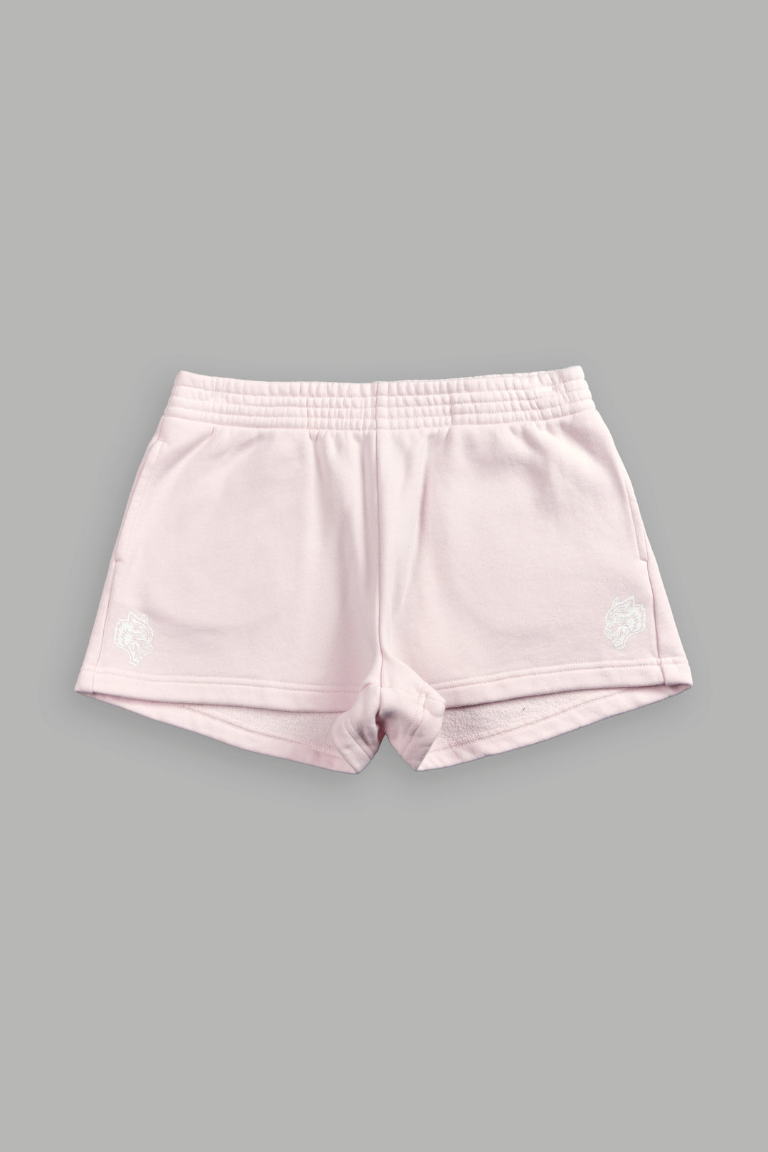 Pyramid Wolves Applique Ellie Sweat Shorts in Blush Pink