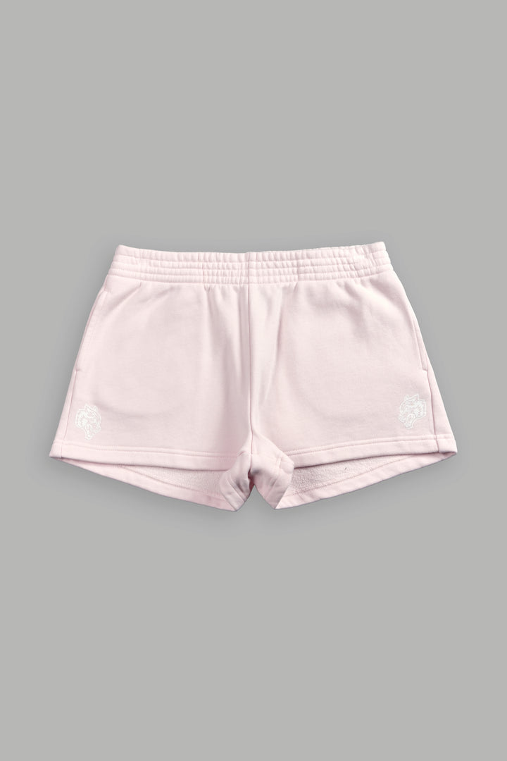 Pyramid Wolves Applique Ellie Sweat Shorts in Blush Pink