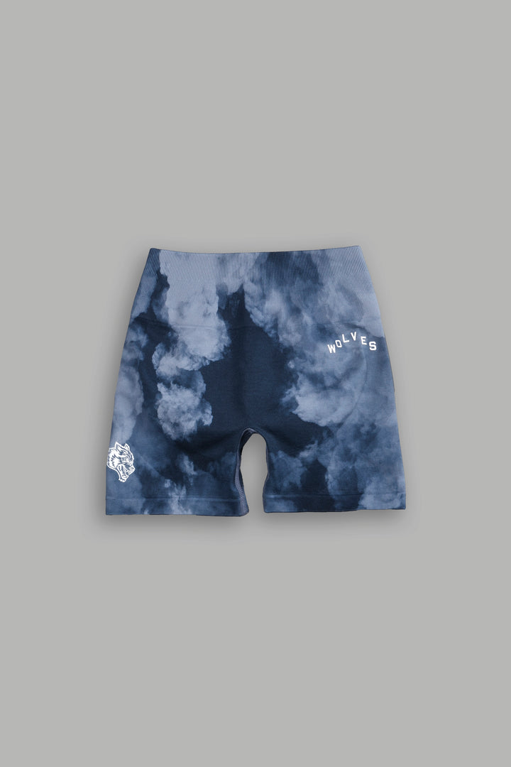 Wolves Pyramid Everson Seamless "Training" Shorts in Darc Blue Ghost Clouds