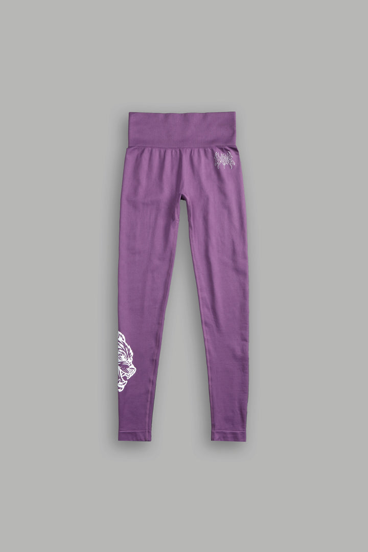 Hesh Forever "Everson Seamless" Scrunch Leggings in Darc Violet