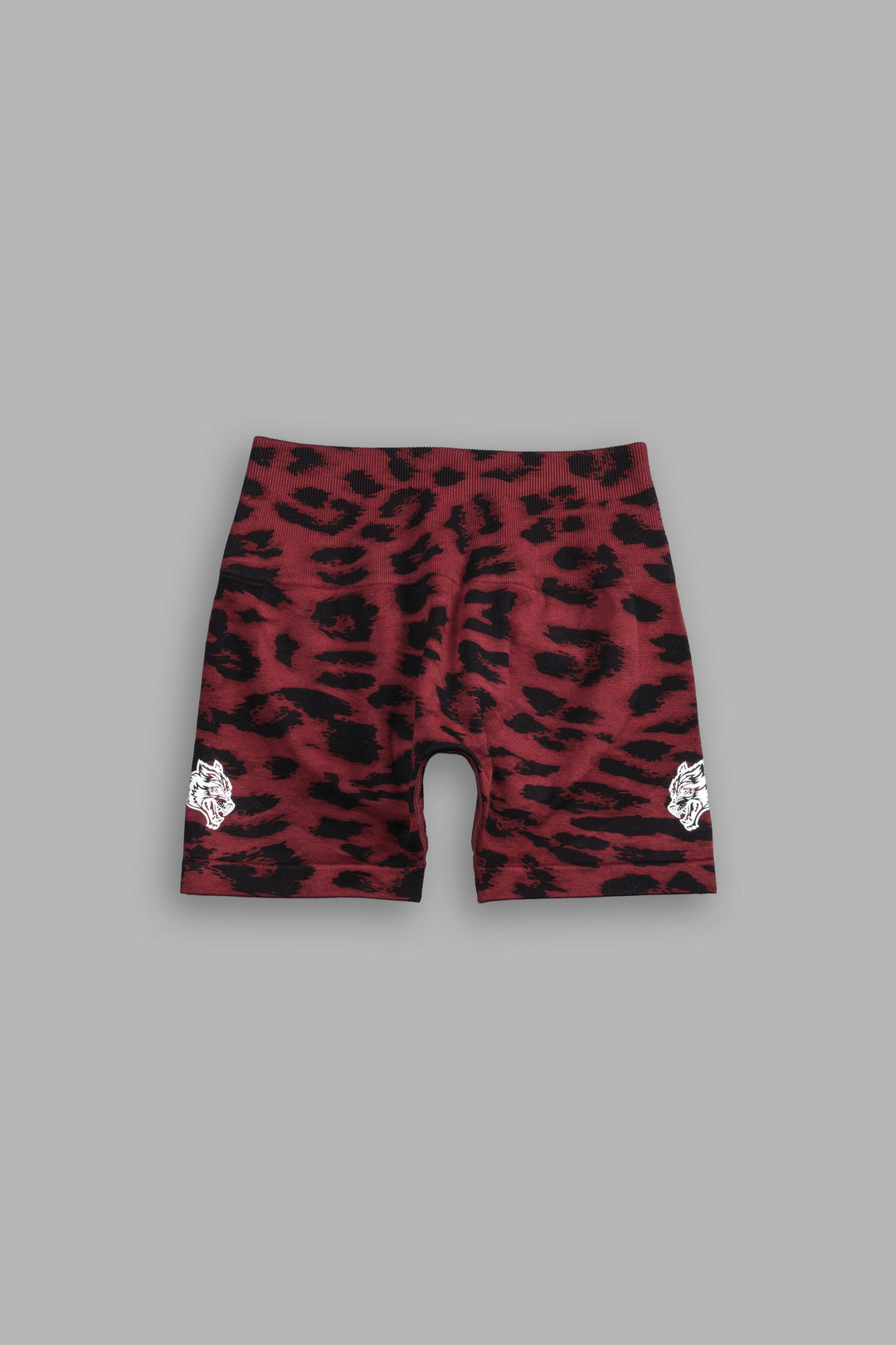 Dual Wolf Everson Seamless "Sierra" Shorts in Cherry Red Leopard