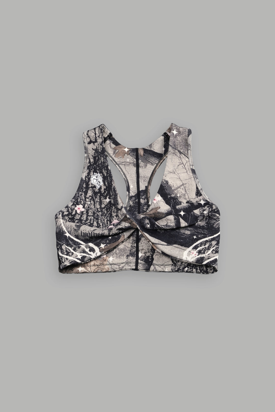 Warrior's Fire "Everson" Seamless Twist Bra in Starry Blossom Woodland Camo