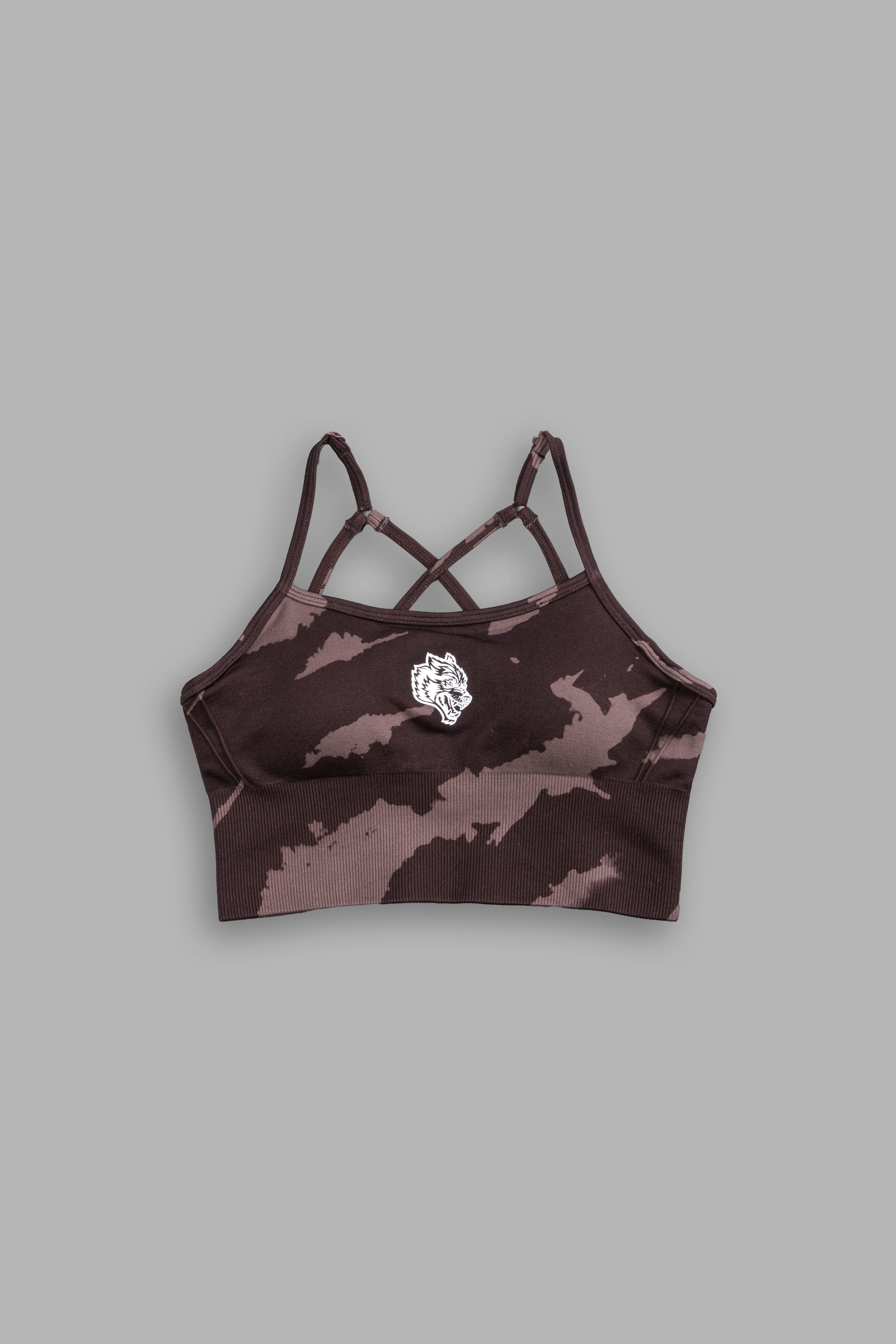 Single Wolf "Everson Seamless" Huxley Bra in Darc Garnet Native Camo