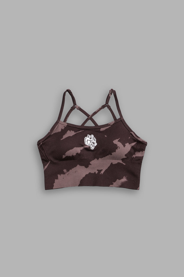 Single Wolf "Everson Seamless" Huxley Bra in Darc Garnet Native Camo