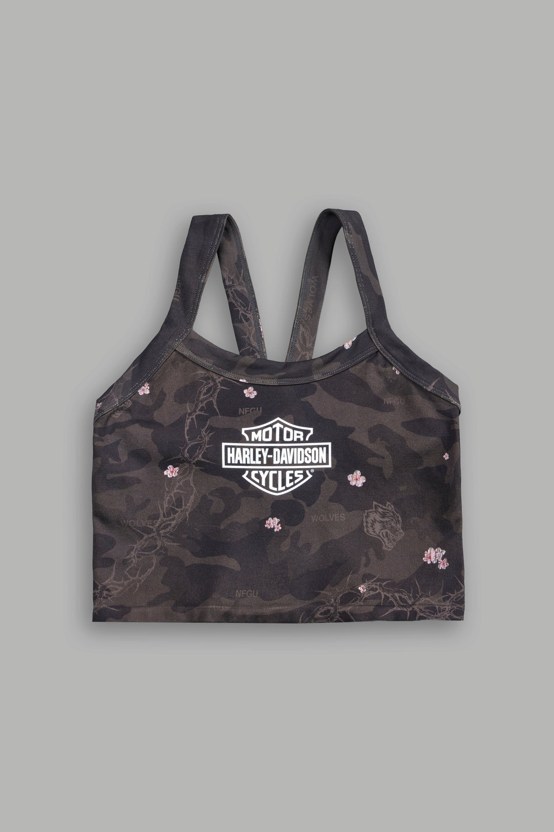 H-D Wolves Hannah Soft Seamless Tank in Warrior in a Garden Black Camo