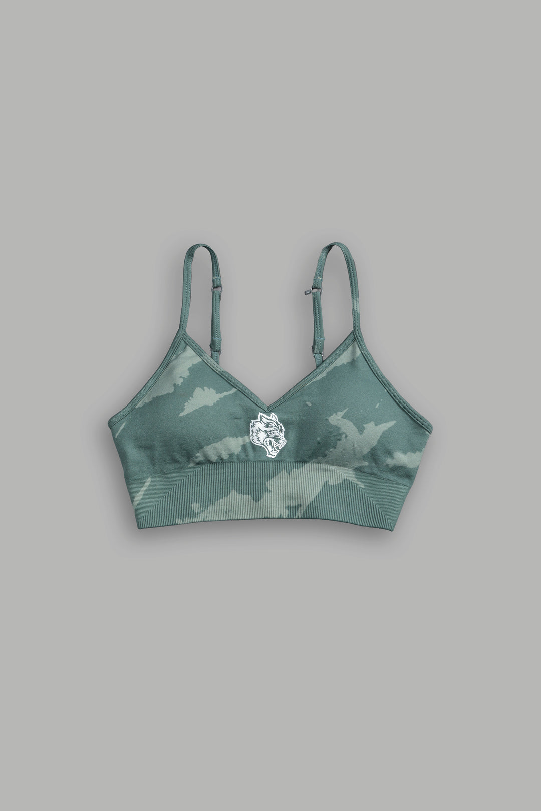 Single Wolf "Everson Seamless" Huxley Bra in Hunter Green Native Camo