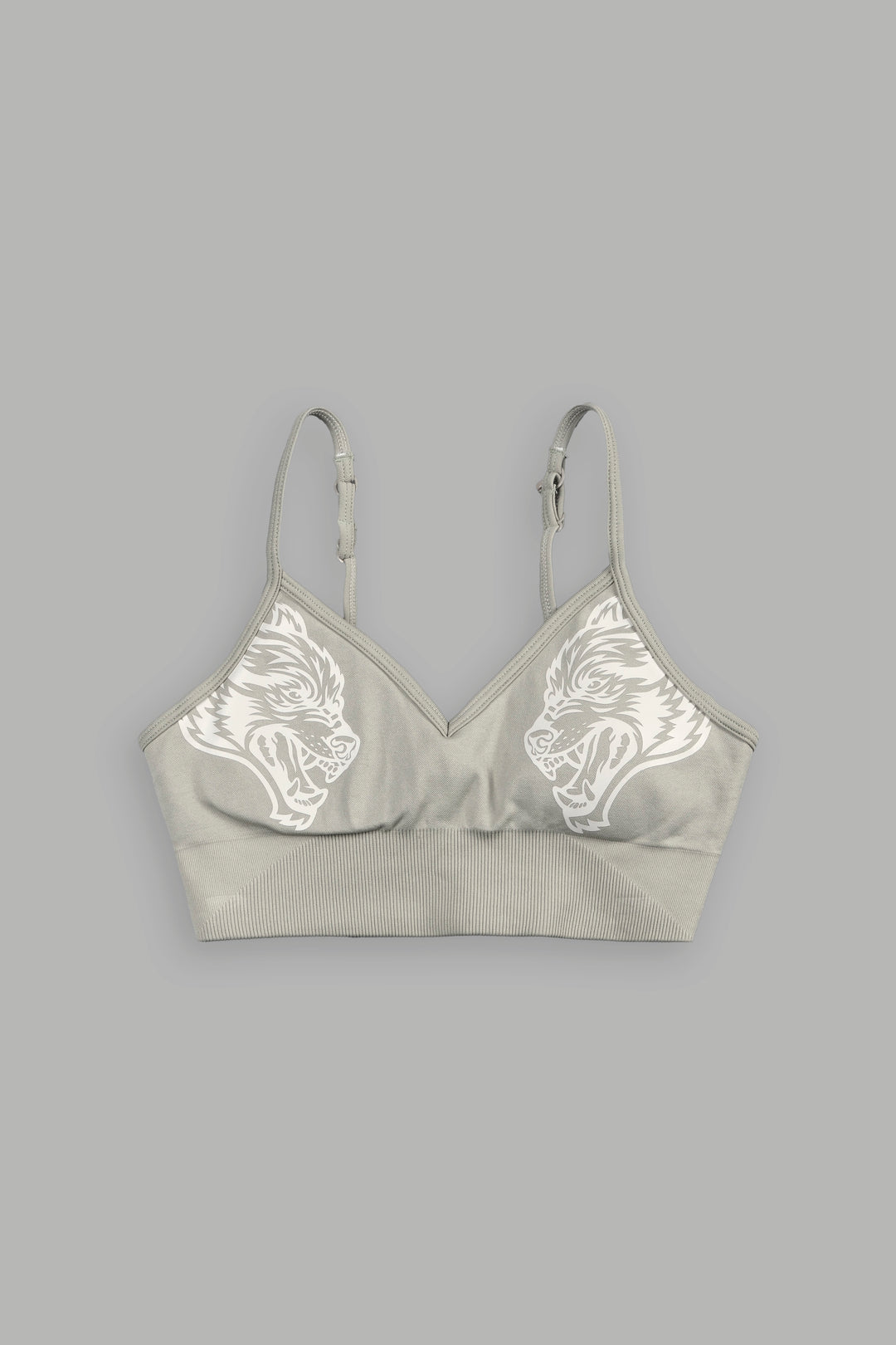Dual Everson Seamless Sports Bra In Cactus Gray