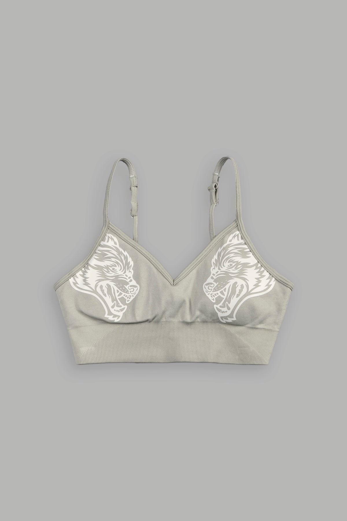 Dual Everson Seamless Sports Bra In Cactus Gray