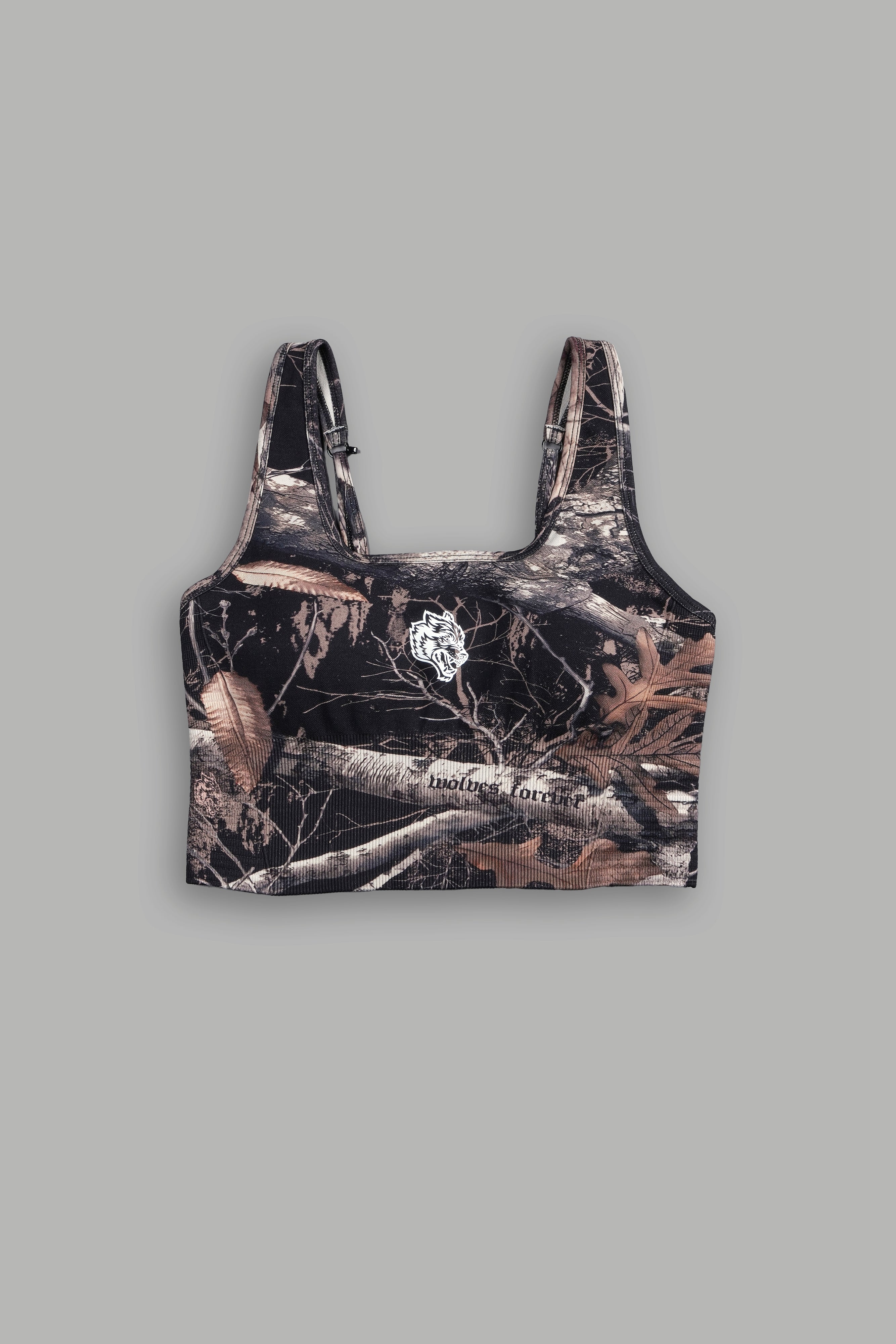 Single Wolf "Everson Seamless" Valencourt Bra in Darc Brown Woodland Camo