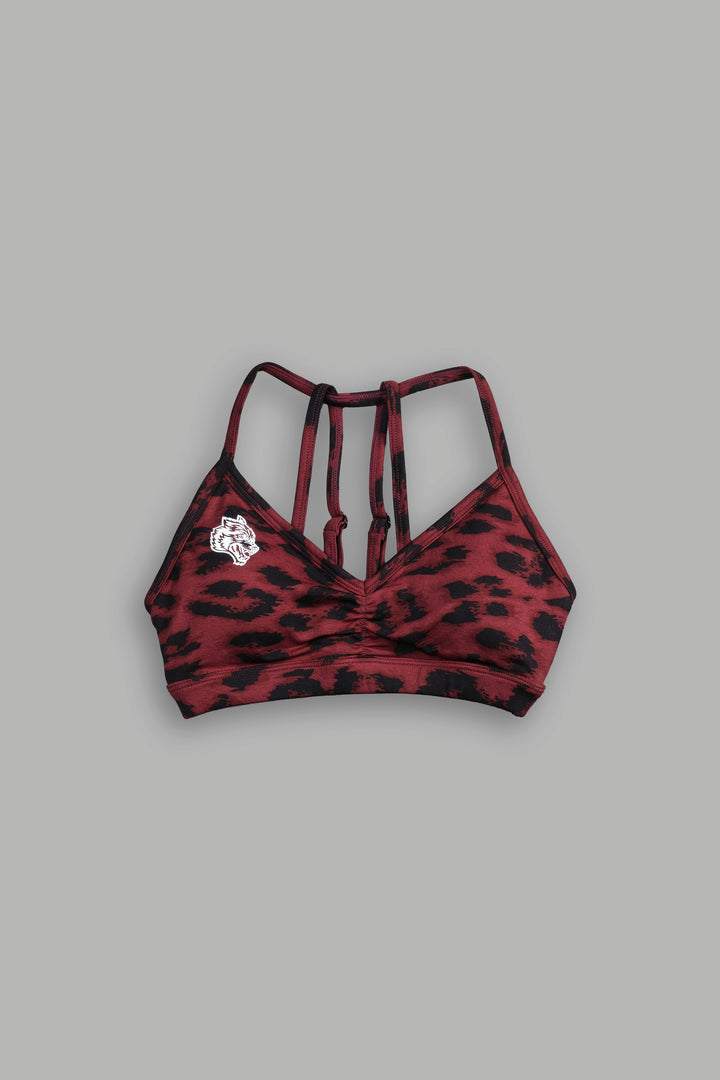 Single Wolf "Everson" Alexa Seamless Bra in Cherry Red Leopard