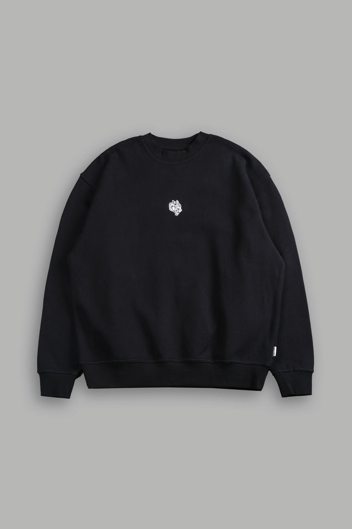 Wolf Head London Crewneck in Black