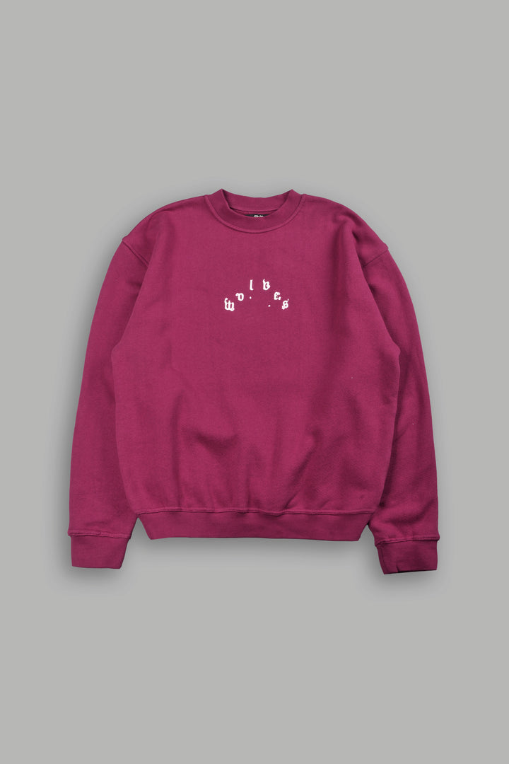 Sakura Pyramid Premium London Crewneck In Deep Raspberry