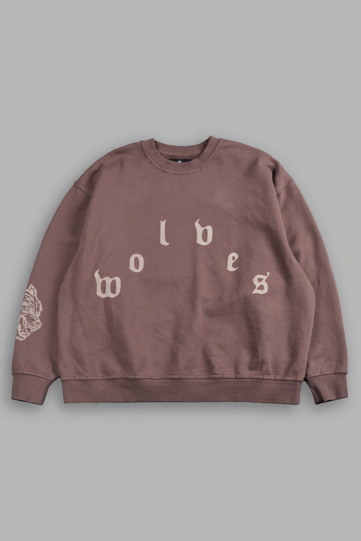 Forever Our Core Grunge Distressed Oversized London Crewneck In Mojave Brown