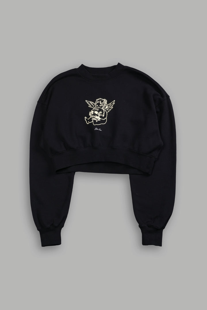 Cherub and the Skull Ava Crewneck in Black