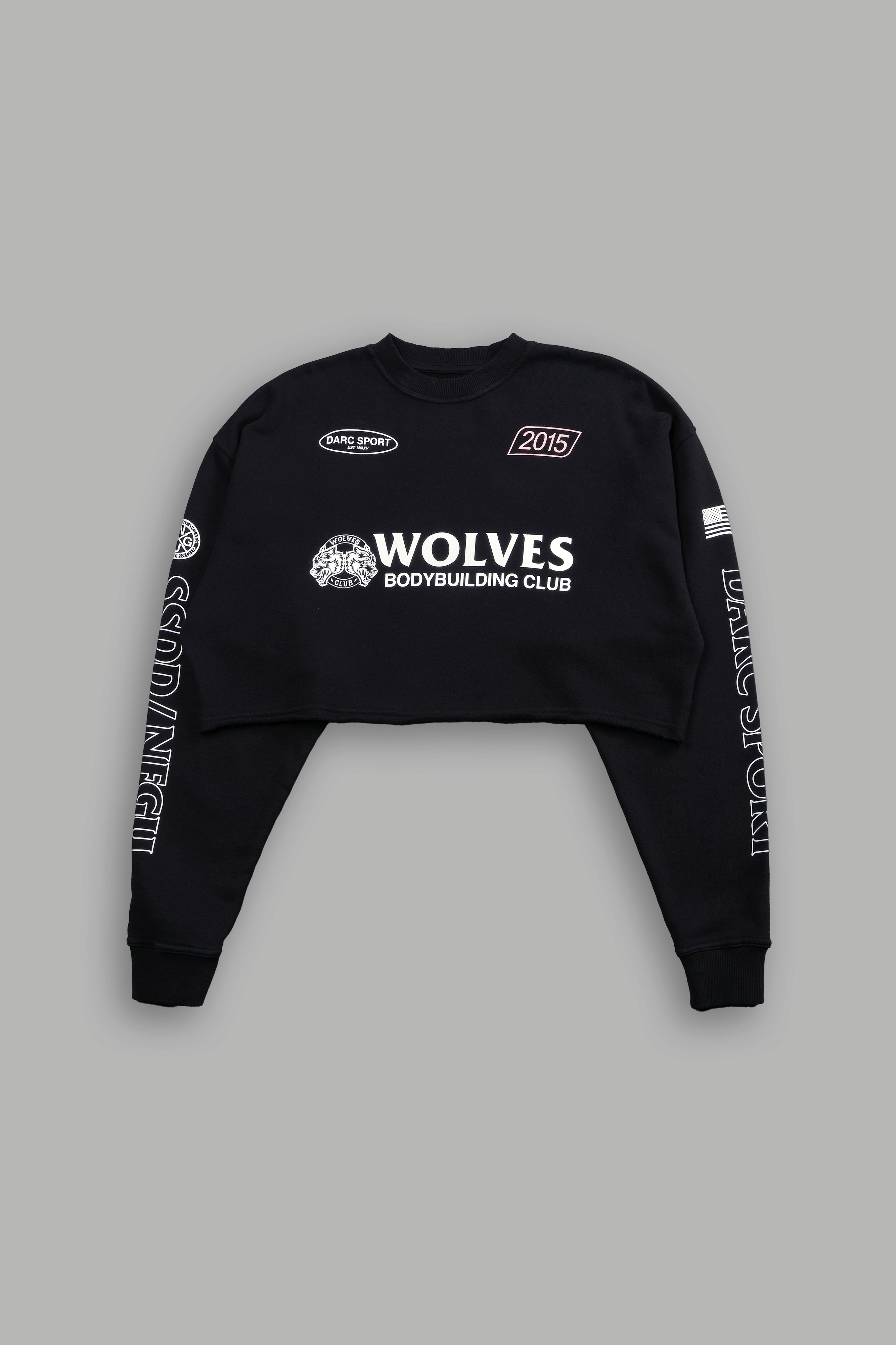 Faster London (Cropped) Crewneck in Black