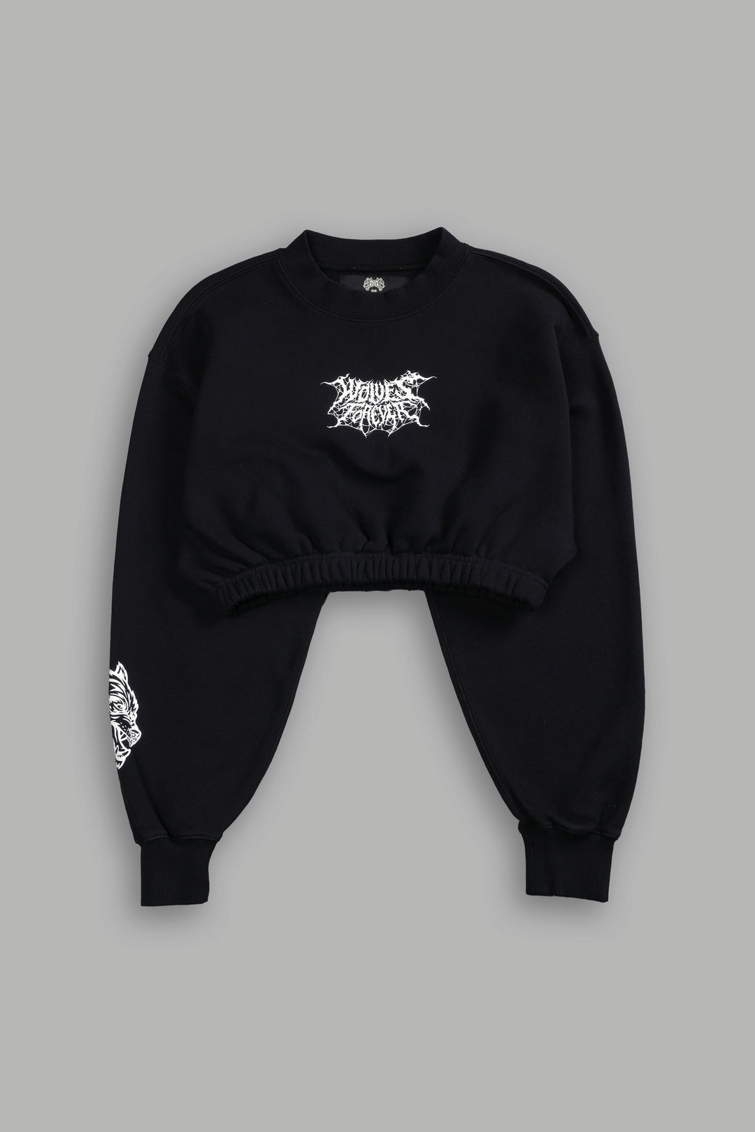 Darc Web "Gwen" (Cropped) Crewneck in Black