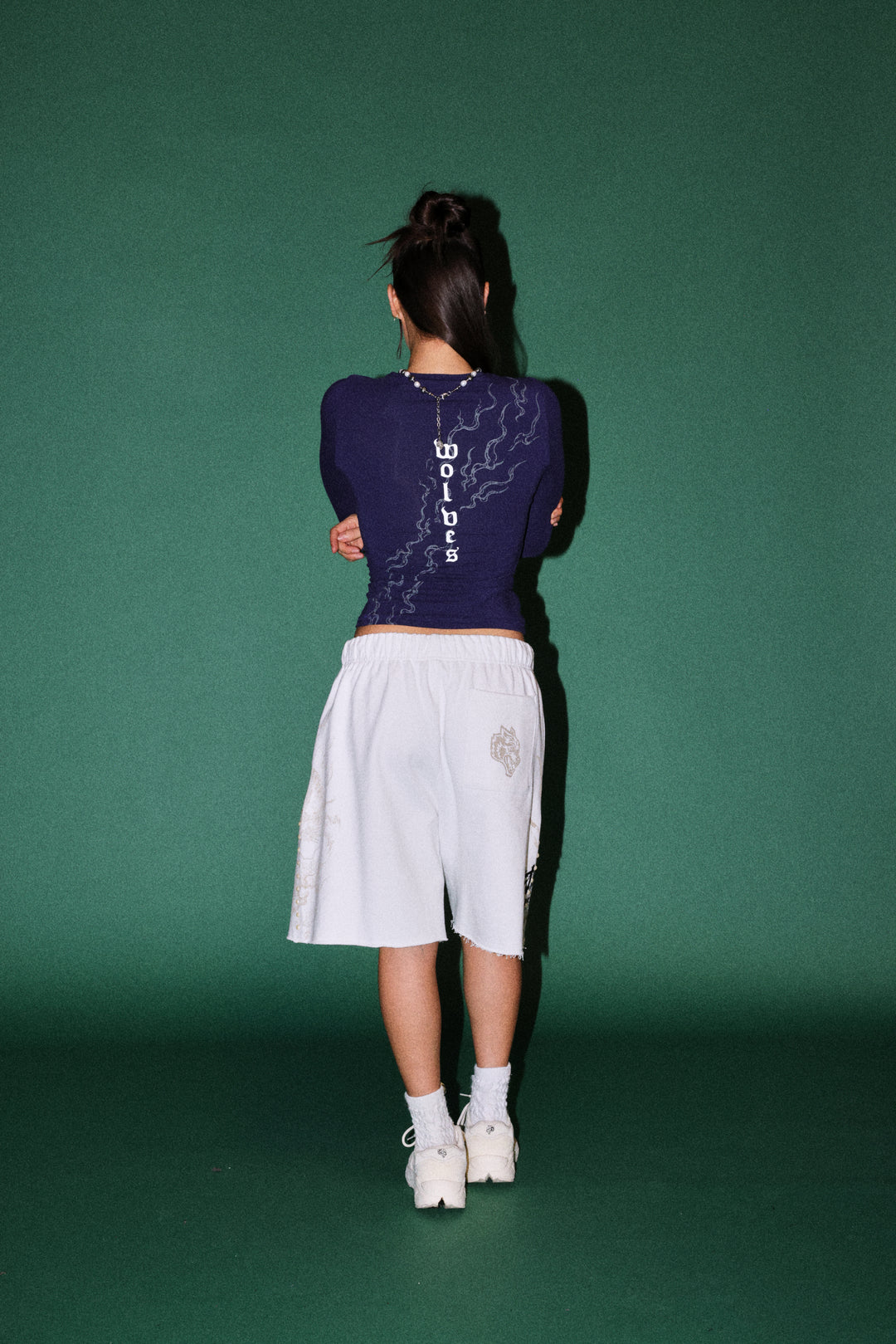 Kokuryu Grunge Oversized Raw Hem Post Lounge Sweat Shorts in Cream