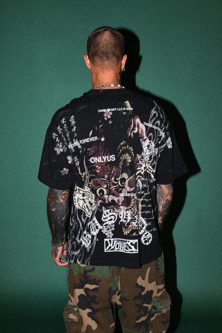 Shutendoji Premium Oversized Tee in Black