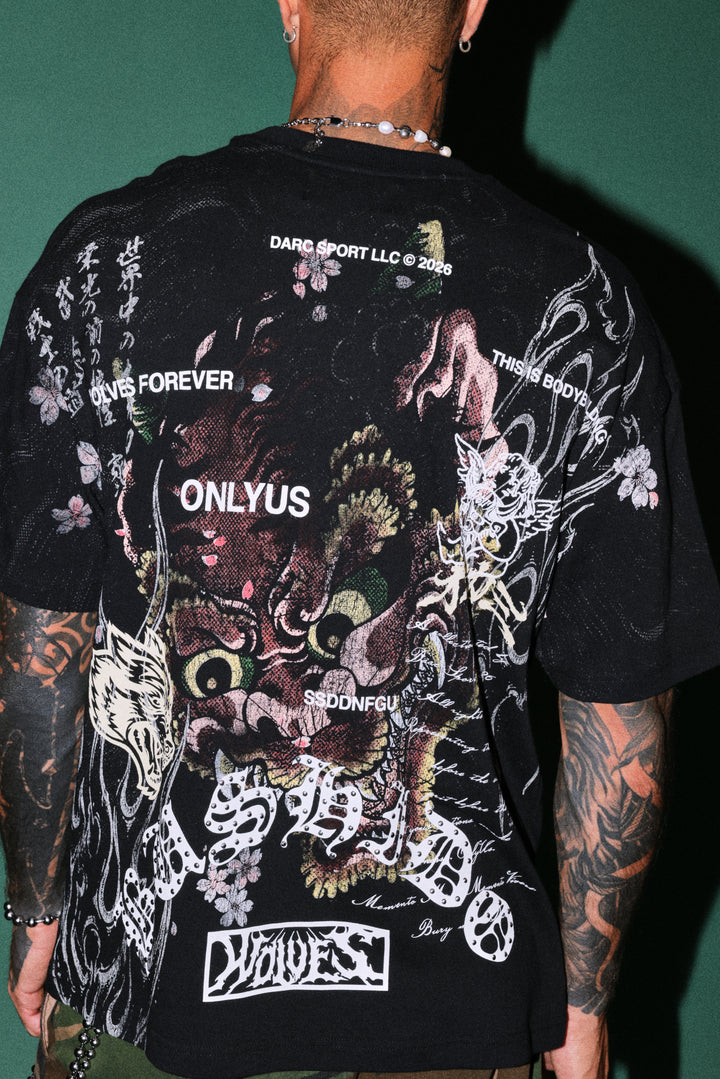 Shutendoji Premium Oversized Tee in Black