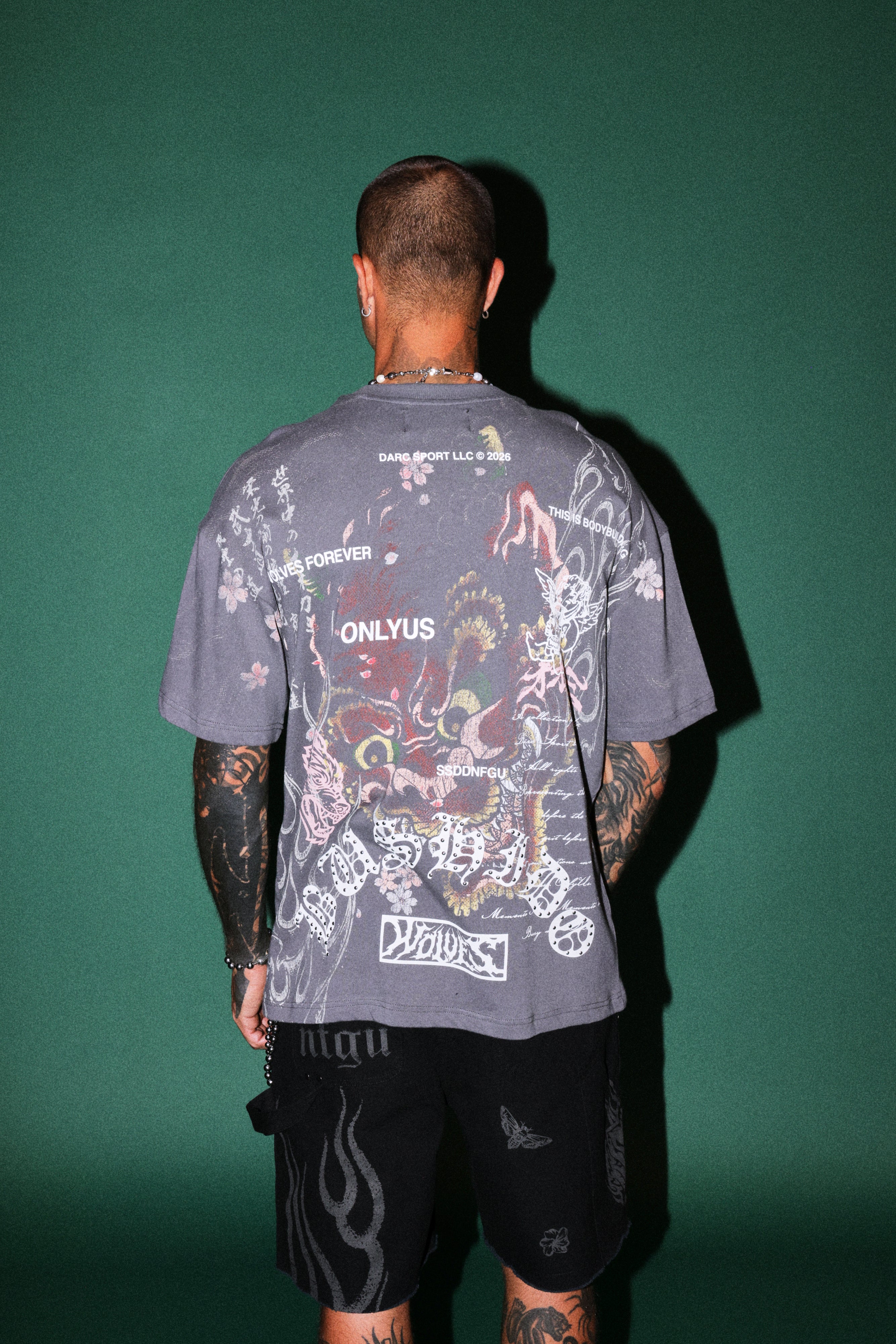 Shutendoji Premium Oversized Tee in Slate Gray
