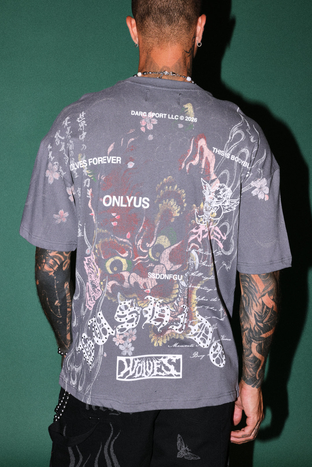 Shutendoji Premium Oversized Tee in Slate Gray
