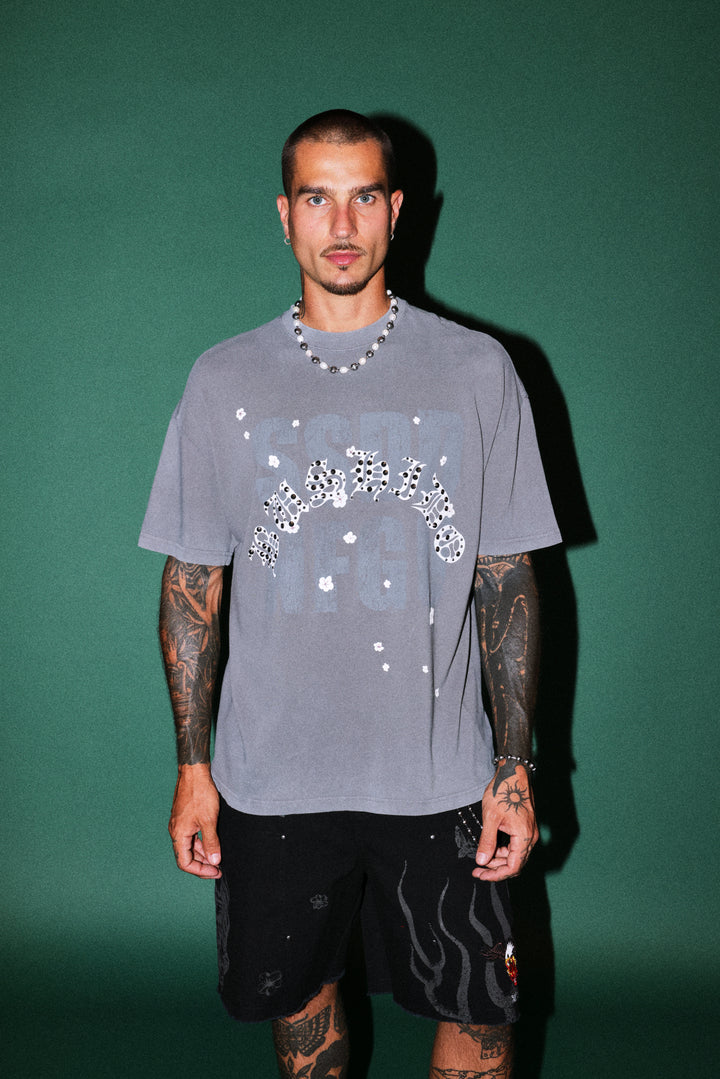 Ssddnfgu Bushido Premium Oversized Tee in Slate Gray
