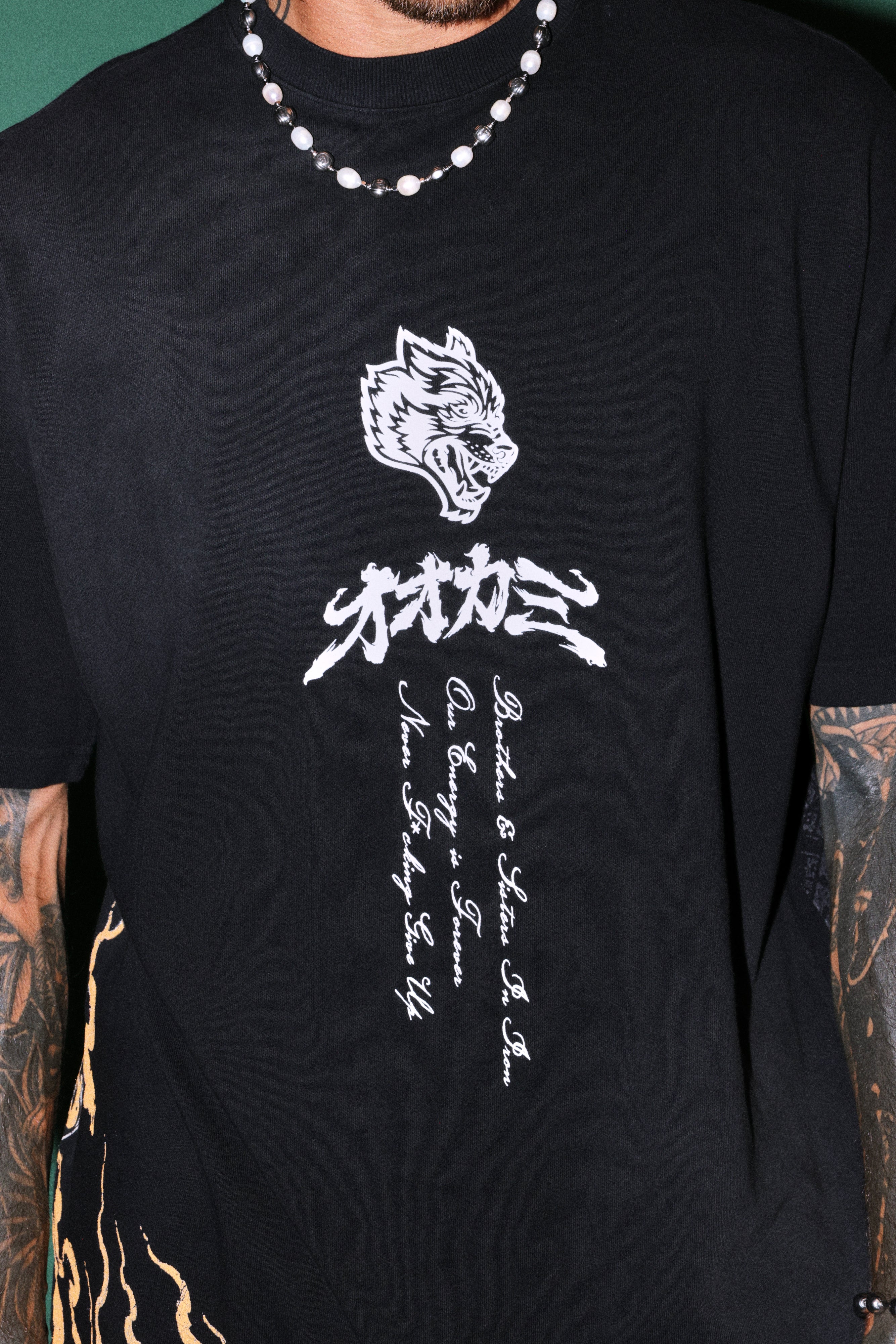 Darc Yokai Premium Oversized Tee in Black Sun Fade