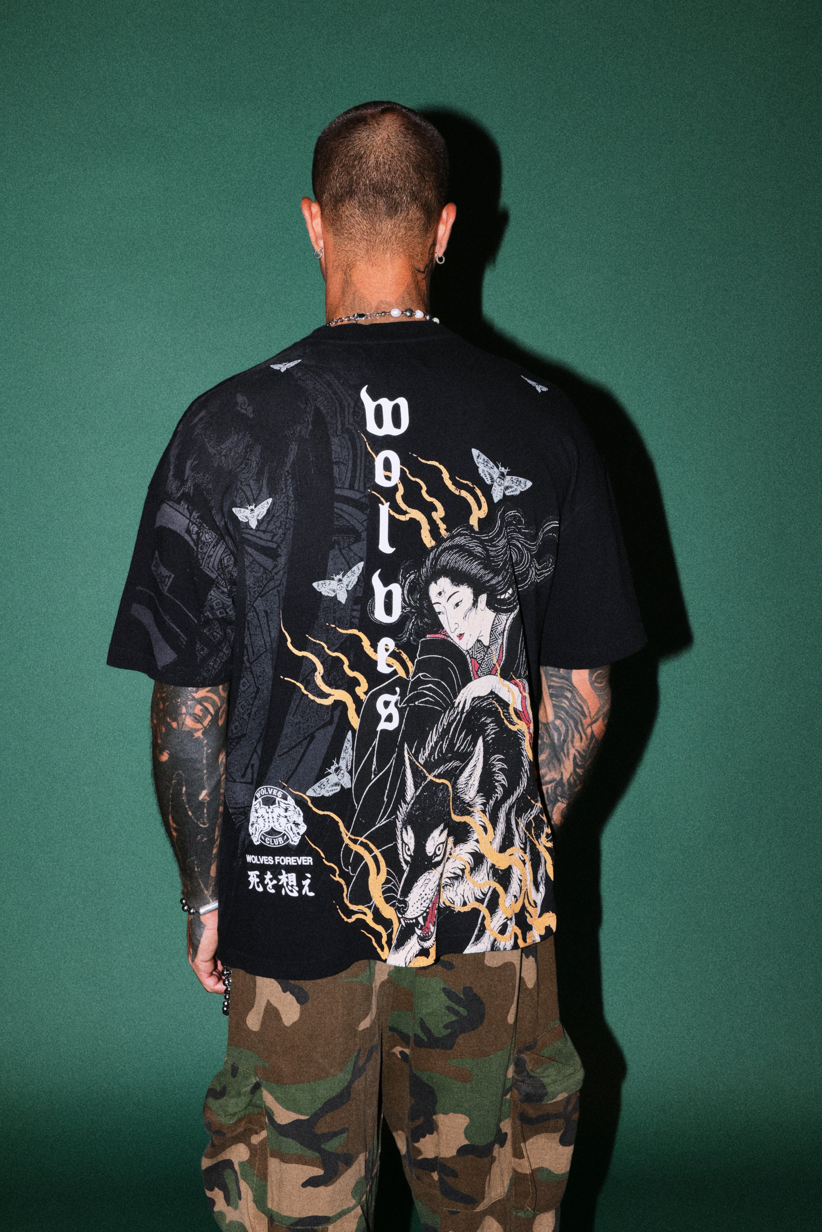 Darc Yokai Premium Oversized Tee in Black Sun Fade