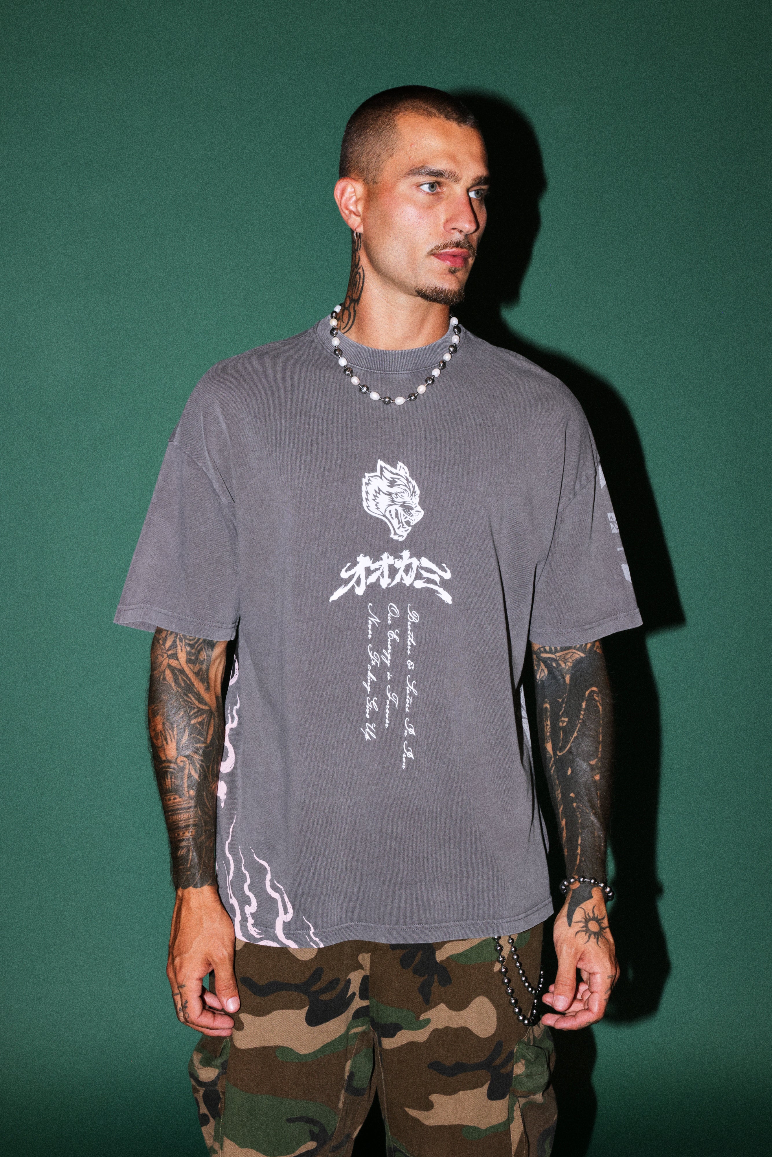 Darc Yokai Premium Oversized Tee in Slate Gray
