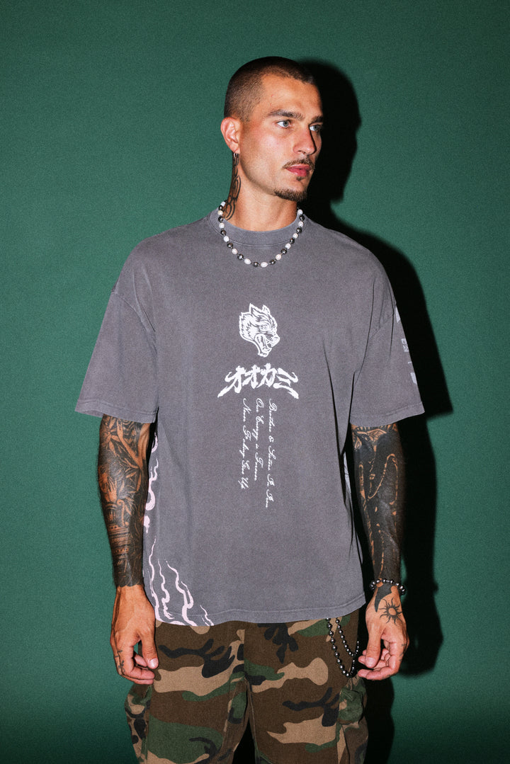 Darc Yokai Premium Oversized Tee in Slate Gray