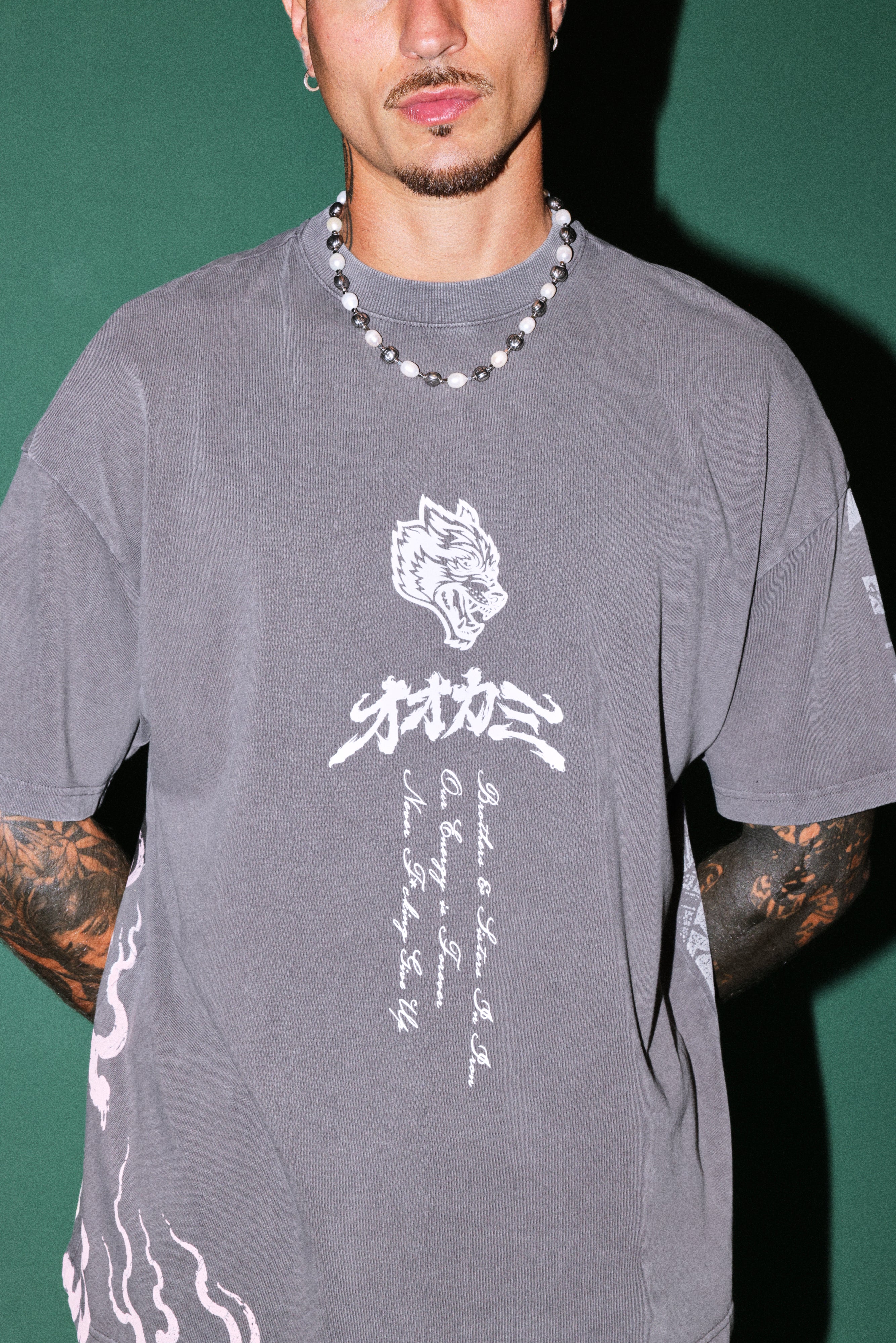 Darc Yokai Premium Oversized Tee in Slate Gray