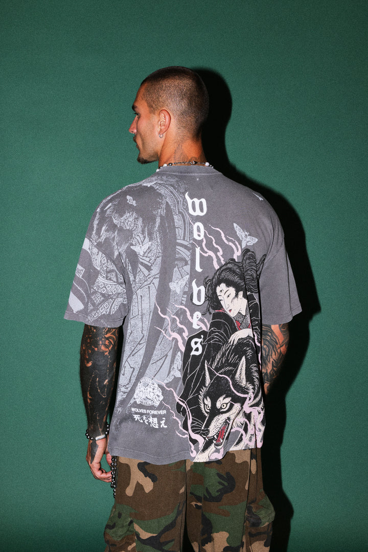 Darc Yokai Premium Oversized Tee in Slate Gray