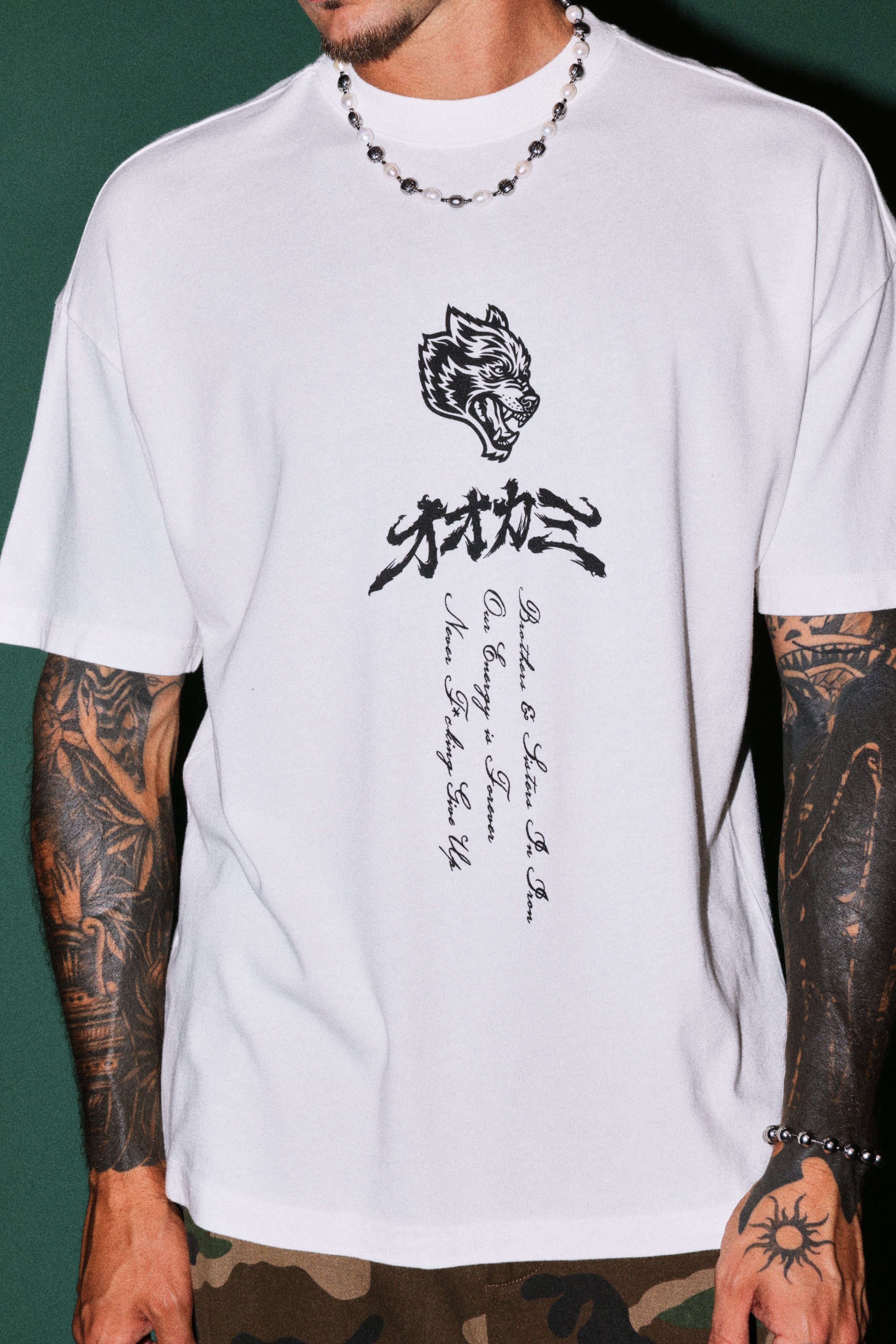 Darc Yokai Premium Oversized Tee in Cream