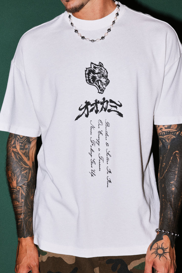 Darc Yokai Premium Oversized Tee in Cream