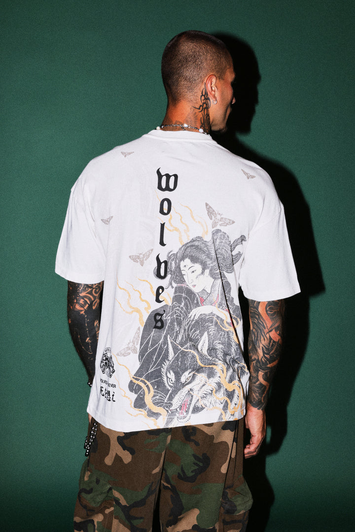 Darc Yokai Premium Oversized Tee in Cream