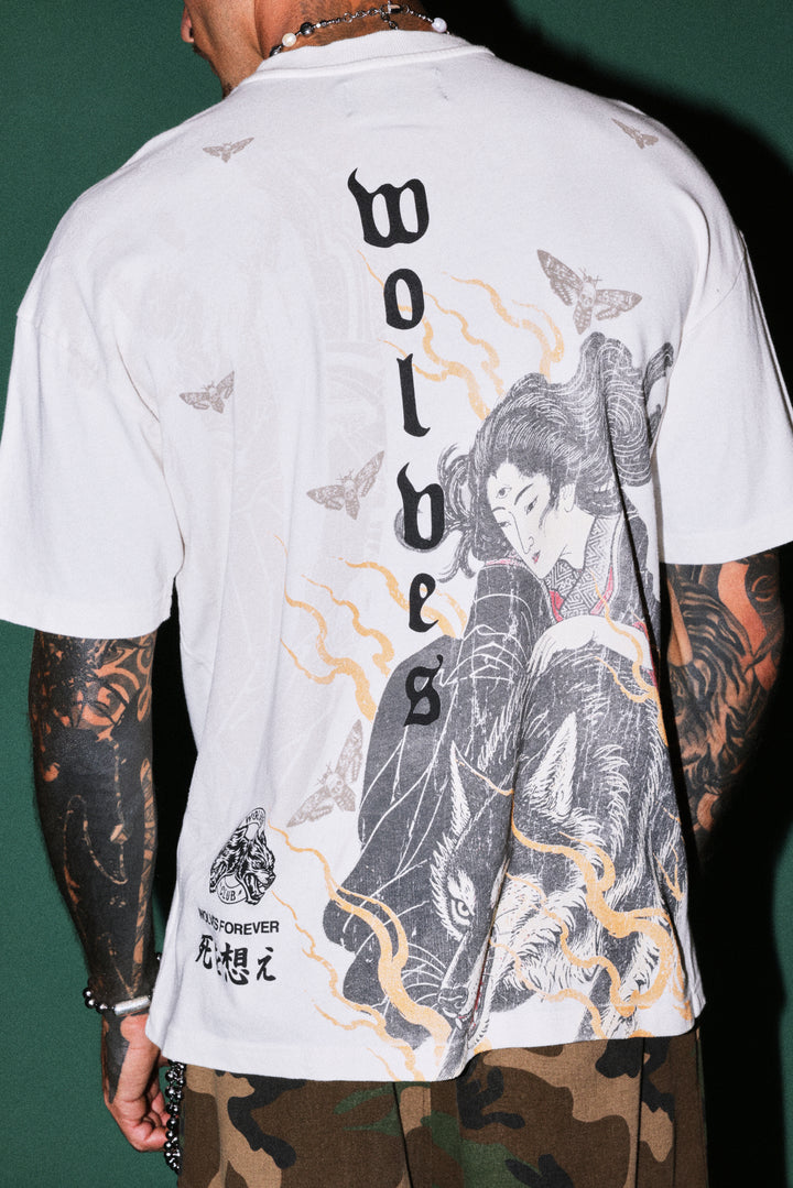 Darc Yokai Premium Oversized Tee in Cream