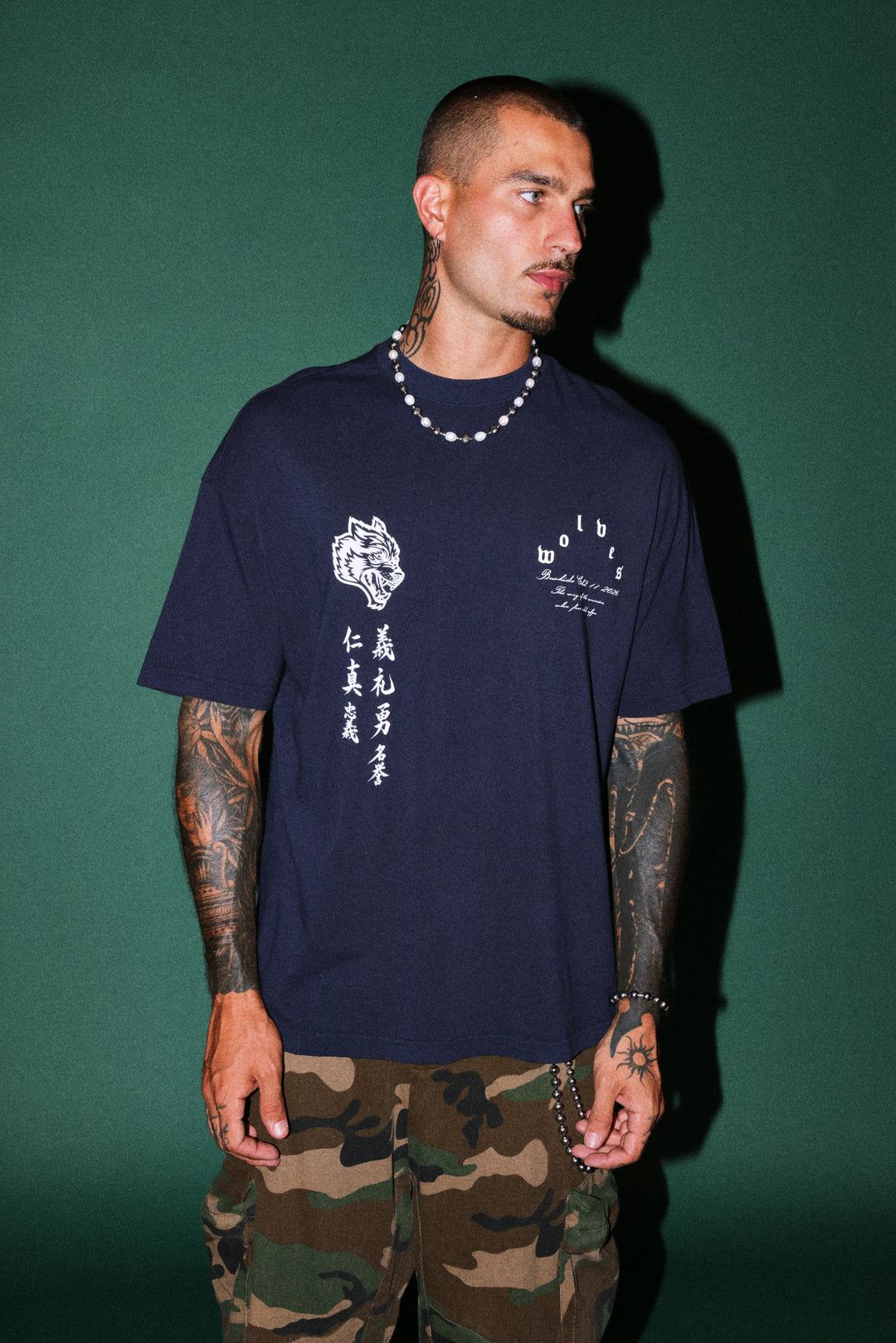 The Warrior Code Premium Oversized Tee in Navy