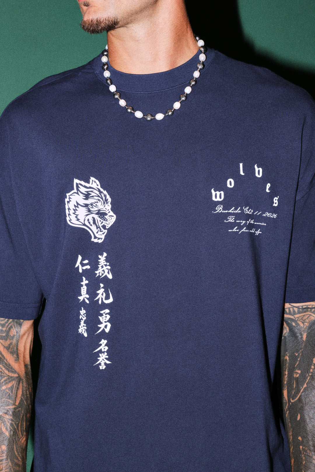 The Warrior Code Premium Oversized Tee in Navy