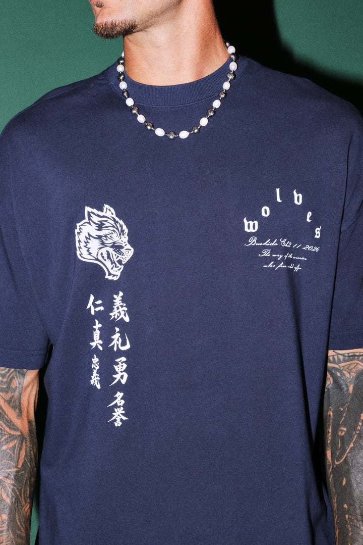 The Warrior Code Premium Oversized Tee in Navy