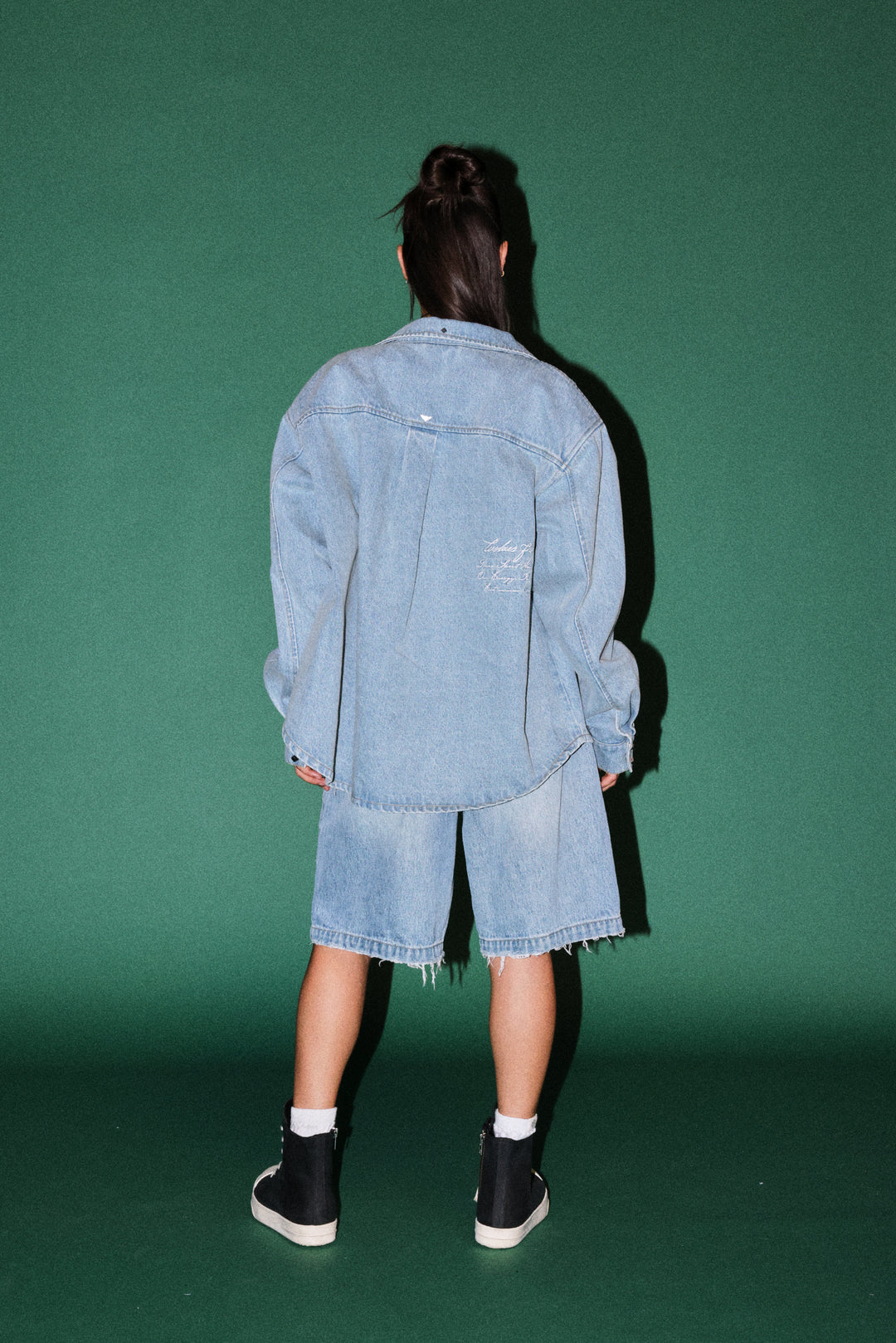 Wlvsfrvr Patch Winslow Denim Shirt Jacket in Light Wash
