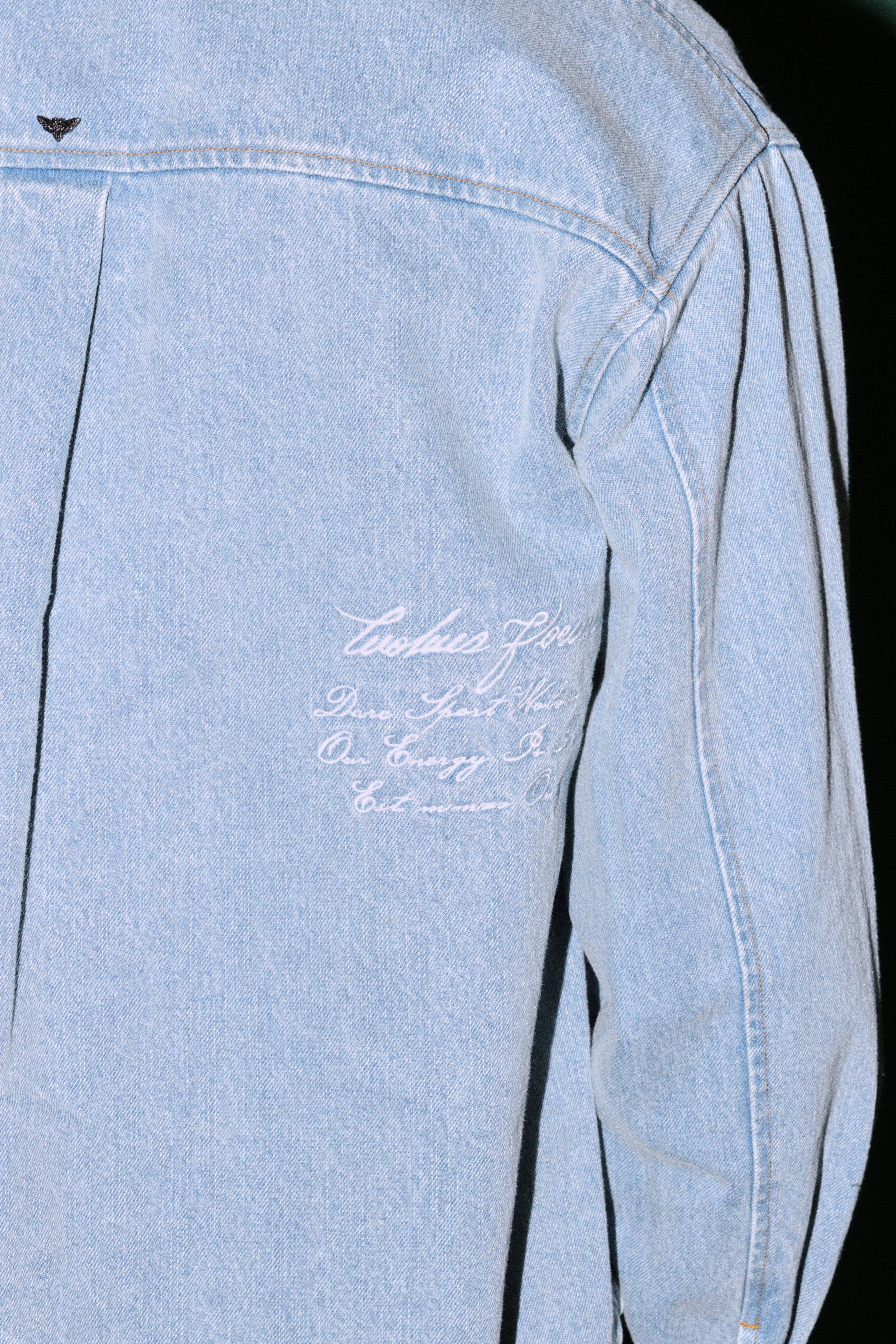 Wlvsfrvr Patch Winslow Denim Shirt Jacket in Light Wash