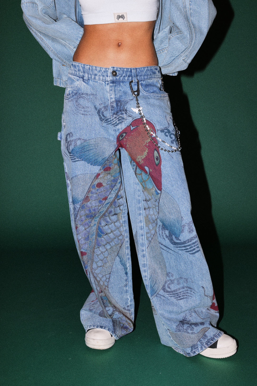Darc Koi Wide Leg Carpenter Denim in Light Wash
